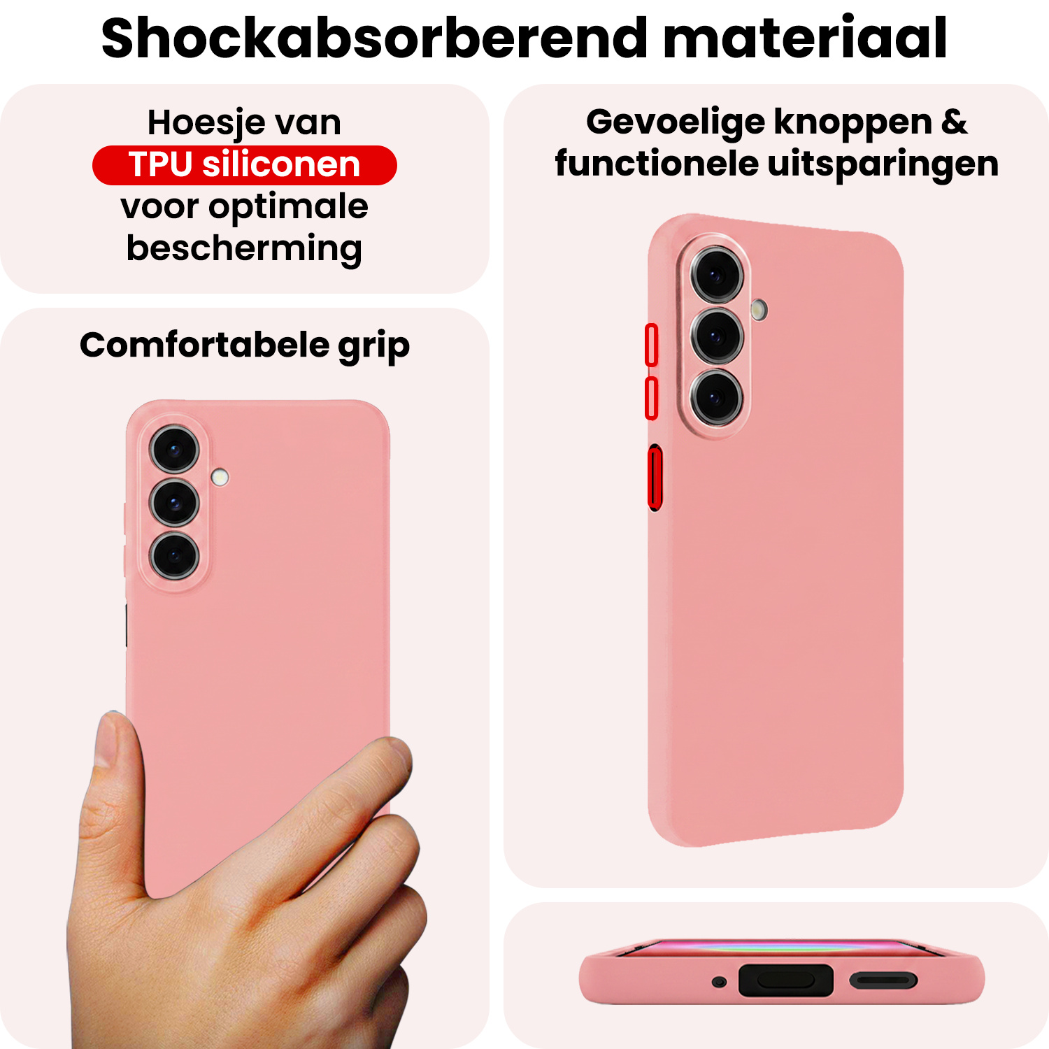 NoXx NoXx Samsung Galaxy A27 Hoesje Siliconen - Lichtroze - 2 PACK