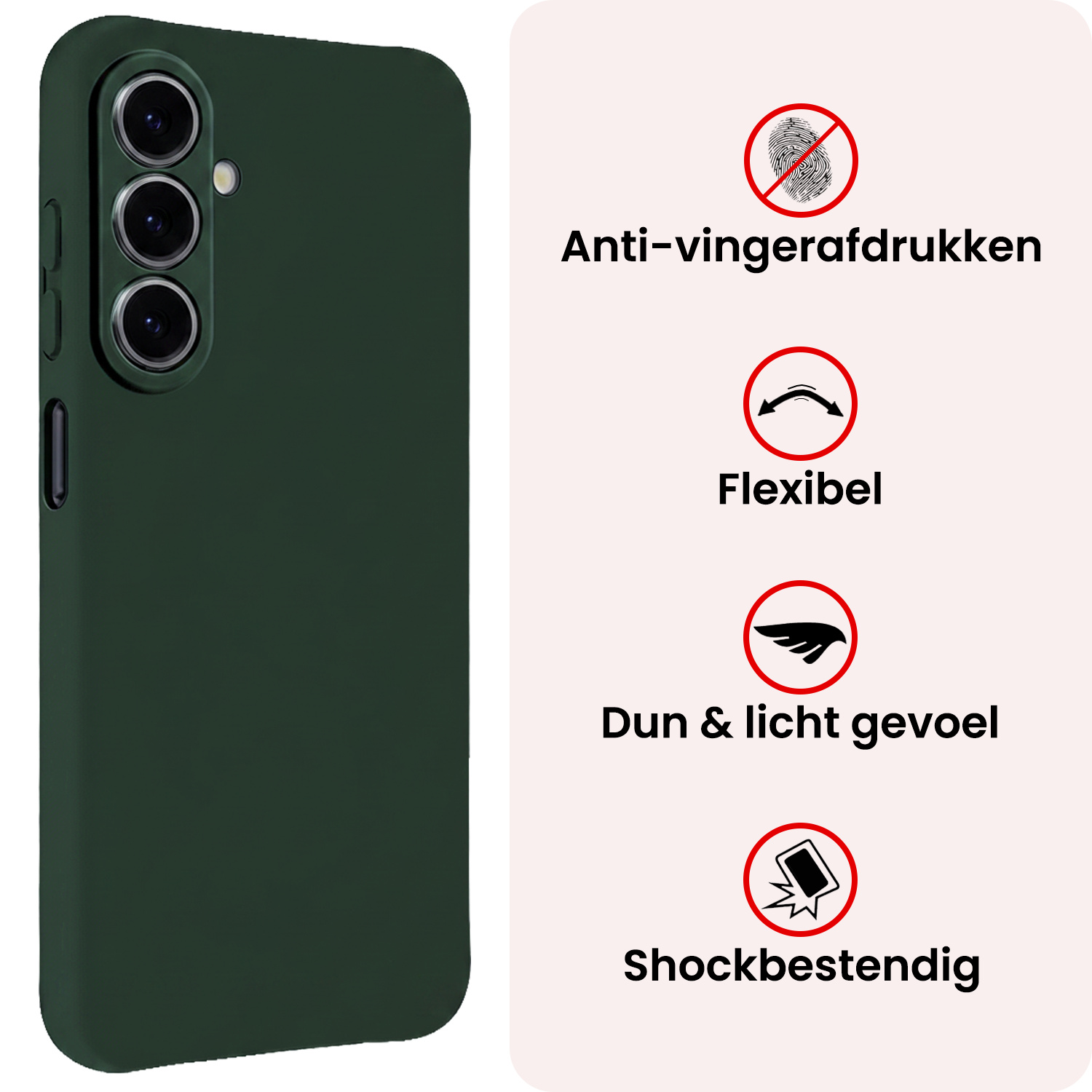 NoXx NoXx Samsung Galaxy A27 Hoesje Siliconen Met Screenprotector - Donkergroen