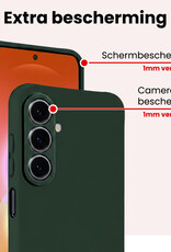 NoXx NoXx Samsung Galaxy A27 Hoesje Siliconen Met Screenprotector - Donkergroen