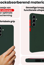 NoXx NoXx Samsung Galaxy A27 Hoesje Siliconen Met Screenprotector - Donkergroen