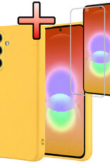 NoXx NoXx Samsung Galaxy A27 Hoesje Siliconen Met Screenprotector - Geel