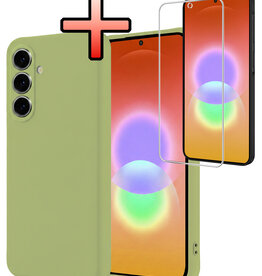 NoXx NoXx Samsung Galaxy A27 Hoesje Siliconen Met Screenprotector - Groen