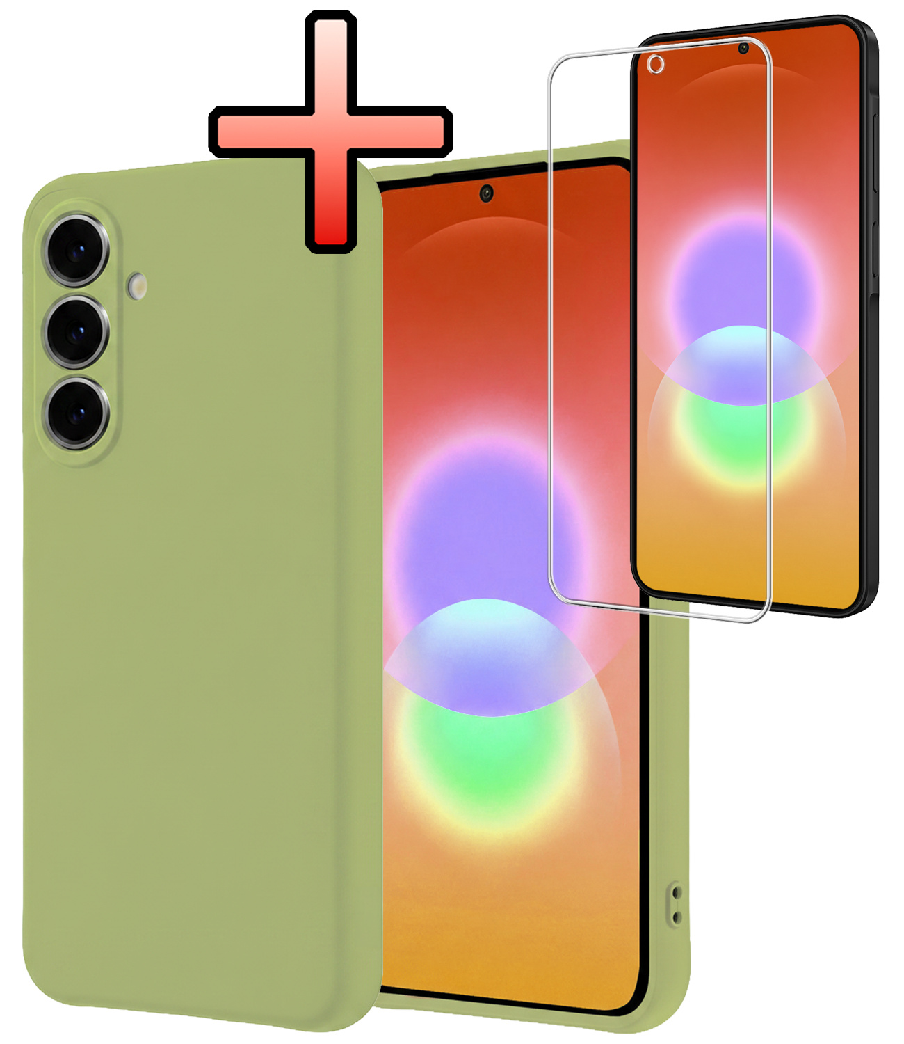 NoXx NoXx Samsung Galaxy A27 Hoesje Siliconen Met Screenprotector - Groen