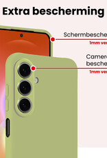 NoXx NoXx Samsung Galaxy A27 Hoesje Siliconen Met Screenprotector - Groen