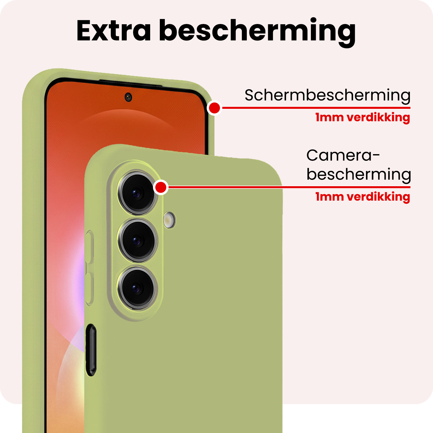NoXx NoXx Samsung Galaxy A27 Hoesje Siliconen Met Screenprotector - Groen
