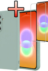 NoXx NoXx Samsung Galaxy A27 Hoesje Siliconen Met Screenprotector - Lichtblauw