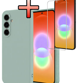 NoXx NoXx Samsung Galaxy A27 Hoesje Siliconen Met Screenprotector - Lichtblauw