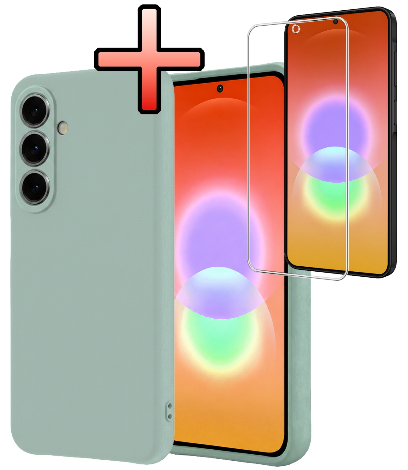 NoXx NoXx Samsung Galaxy A27 Hoesje Siliconen Met Screenprotector - Lichtblauw