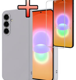 NoXx NoXx Samsung Galaxy A27 Hoesje Siliconen Met Screenprotector - Lila