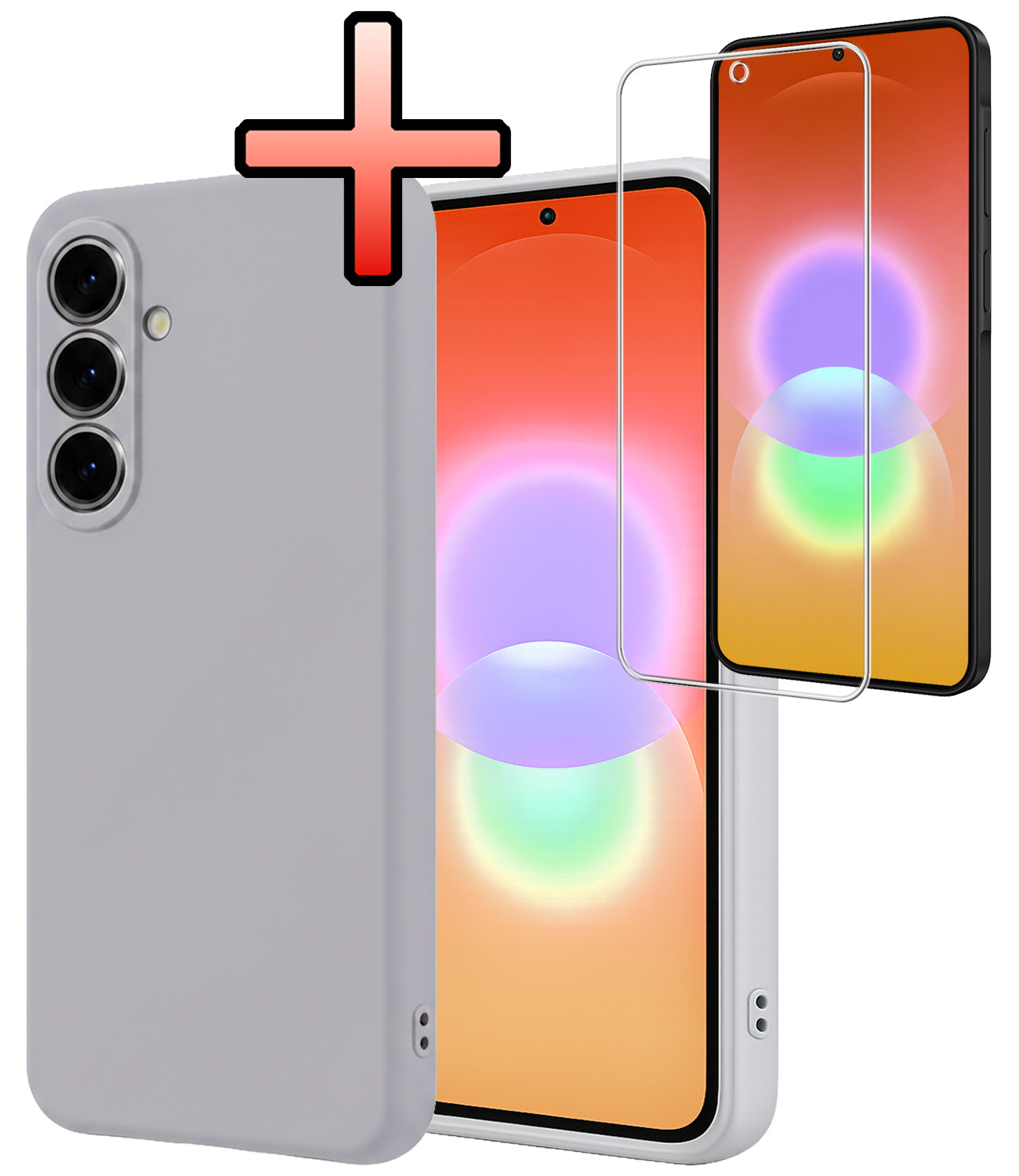 NoXx NoXx Samsung Galaxy A27 Hoesje Siliconen Met Screenprotector - Lila