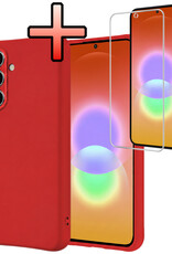 NoXx NoXx Samsung Galaxy A27 Hoesje Siliconen Met Screenprotector - Rood