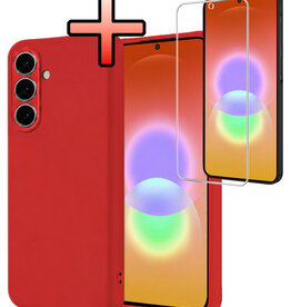 NoXx NoXx Samsung Galaxy A27 Hoesje Siliconen Met Screenprotector - Rood