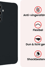NoXx NoXx Samsung Galaxy A27 Hoesje Siliconen Met 2x Screenprotector - Donkerblauw