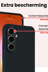 NoXx NoXx Samsung Galaxy A27 Hoesje Siliconen Met 2x Screenprotector - Donkerblauw
