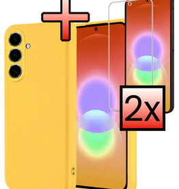 NoXx NoXx Samsung Galaxy A27 Hoesje Siliconen Met 2x Screenprotector - Geel