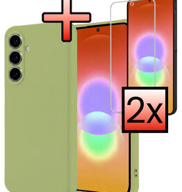 NoXx NoXx Samsung Galaxy A27 Hoesje Siliconen Met 2x Screenprotector - Groen