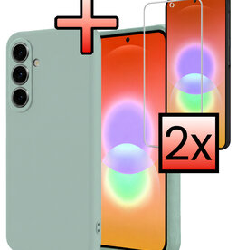 NoXx NoXx Samsung Galaxy A27 Hoesje Siliconen Met 2x Screenprotector - Lichtblauw