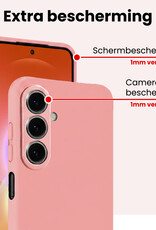 NoXx NoXx Samsung Galaxy A27 Hoesje Siliconen Met 2x Screenprotector - Lichtroze