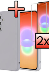 NoXx NoXx Samsung Galaxy A27 Hoesje Siliconen Met 2x Screenprotector - Lila