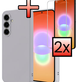 NoXx NoXx Samsung Galaxy A27 Hoesje Siliconen Met 2x Screenprotector - Lila