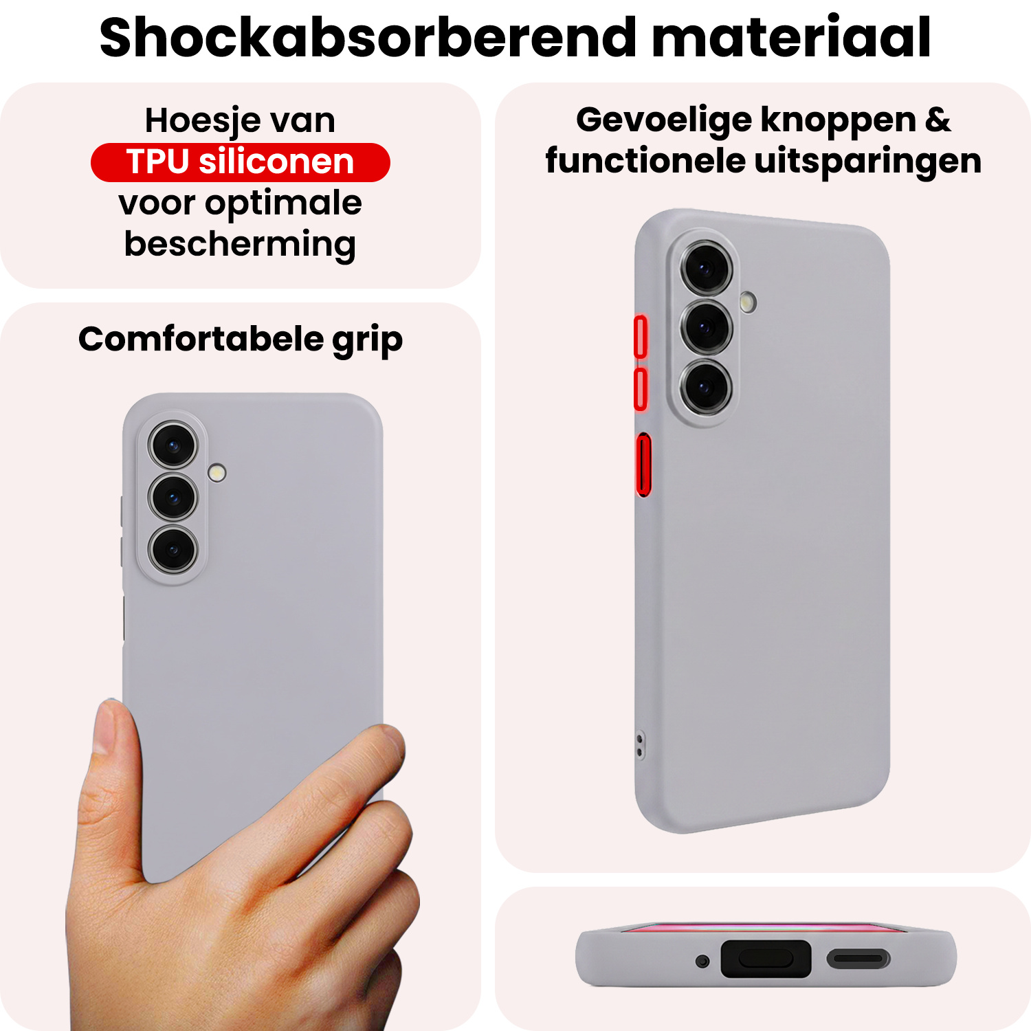 NoXx NoXx Samsung Galaxy A27 Hoesje Siliconen Met 2x Screenprotector - Lila
