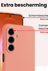 NoXx NoXx Samsung Galaxy A27 Hoesje Siliconen Met 2x Screenprotector - Perzik