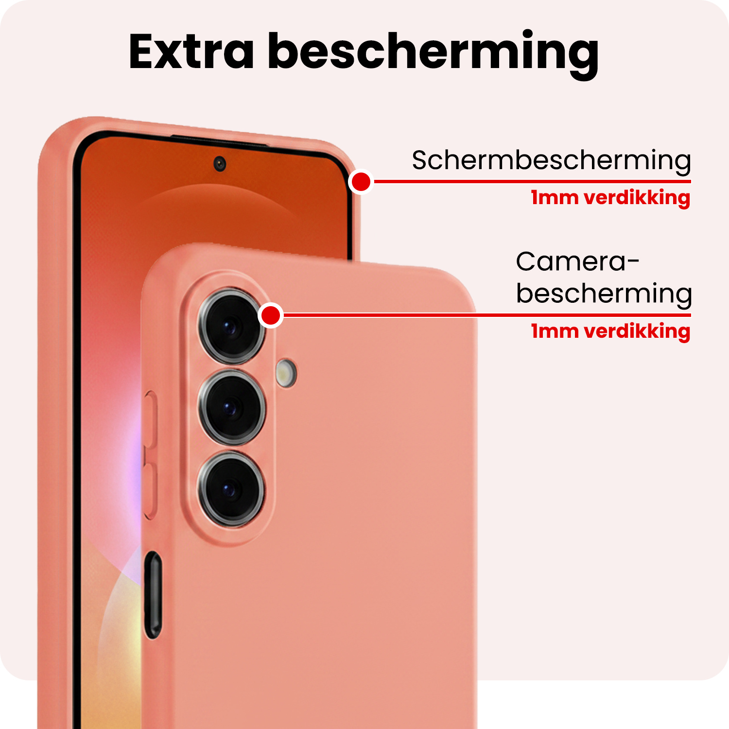 NoXx NoXx Samsung Galaxy A27 Hoesje Siliconen Met 2x Screenprotector - Perzik