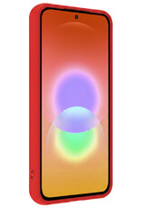 NoXx NoXx Samsung Galaxy A27 Hoesje Siliconen Met 2x Screenprotector - Rood