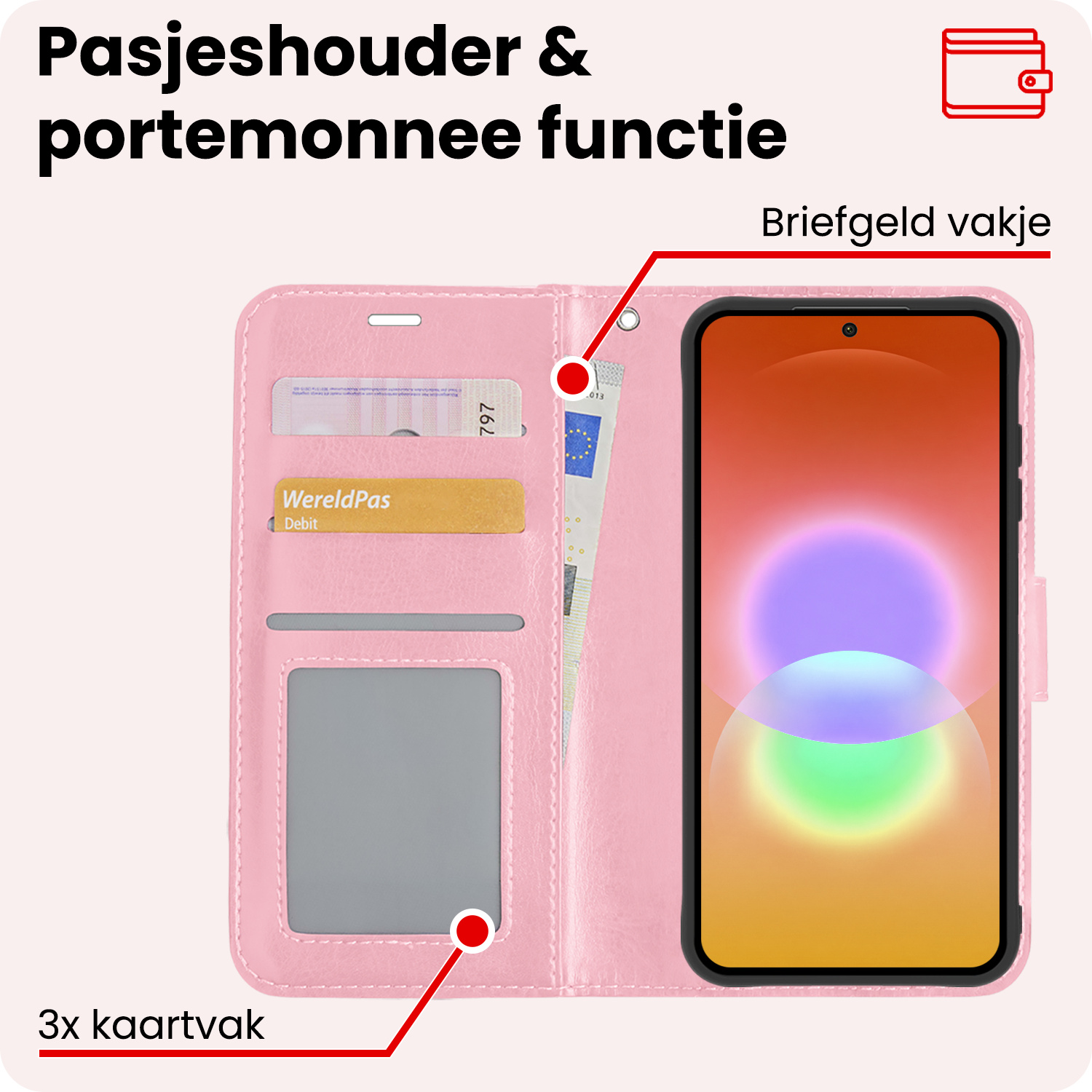 NoXx NoXx Samsung Galaxy A27 Hoesje Bookcase - Lichtroze