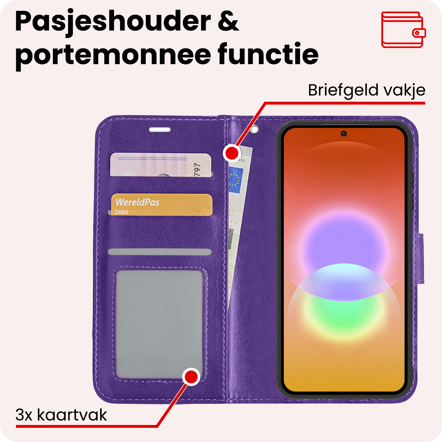 NoXx NoXx Samsung Galaxy A27 Hoesje Bookcase - Paars