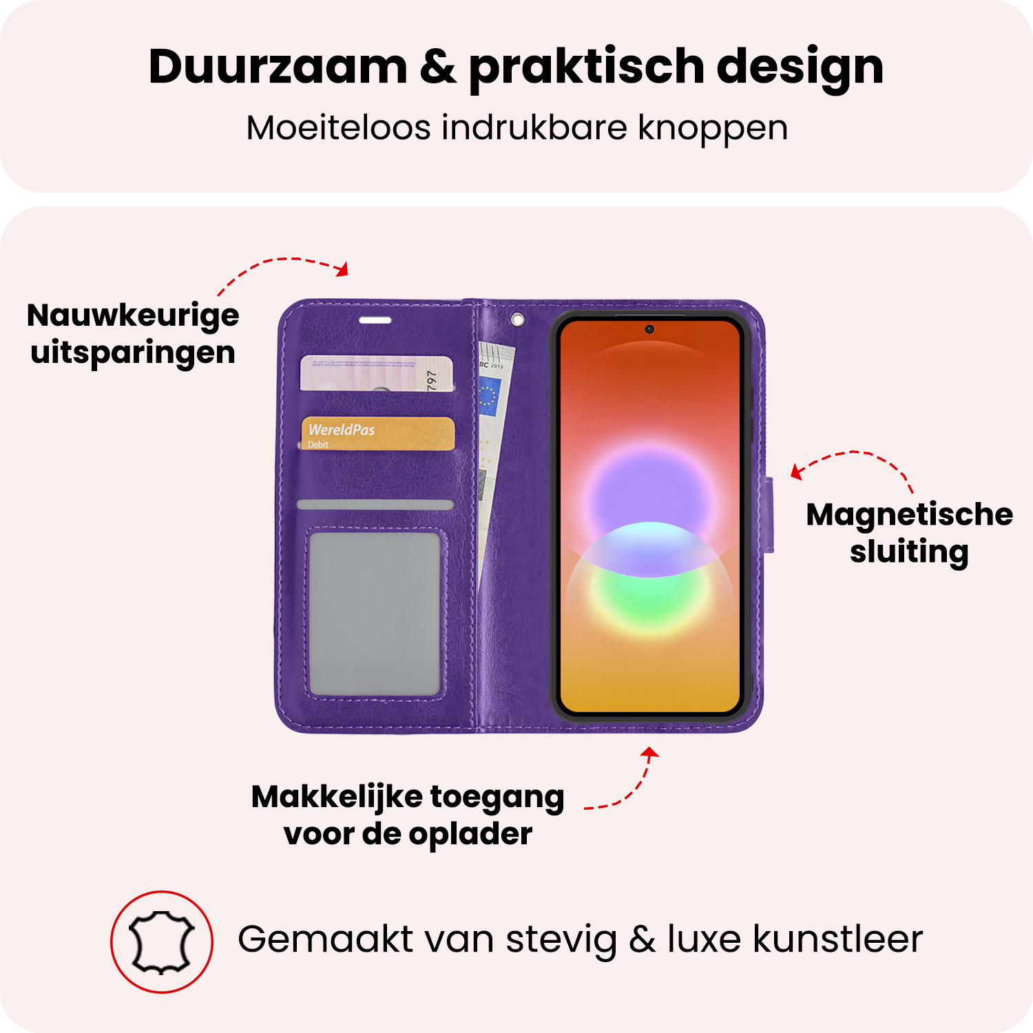 NoXx NoXx Samsung Galaxy A27 Hoesje Bookcase - Paars