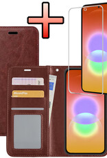 NoXx NoXx Samsung Galaxy A27 Hoesje Bookcase Met Screenprotector - Bruin