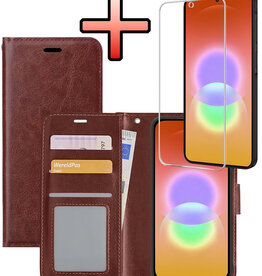 NoXx NoXx Samsung Galaxy A27 Hoesje Bookcase Met Screenprotector - Bruin