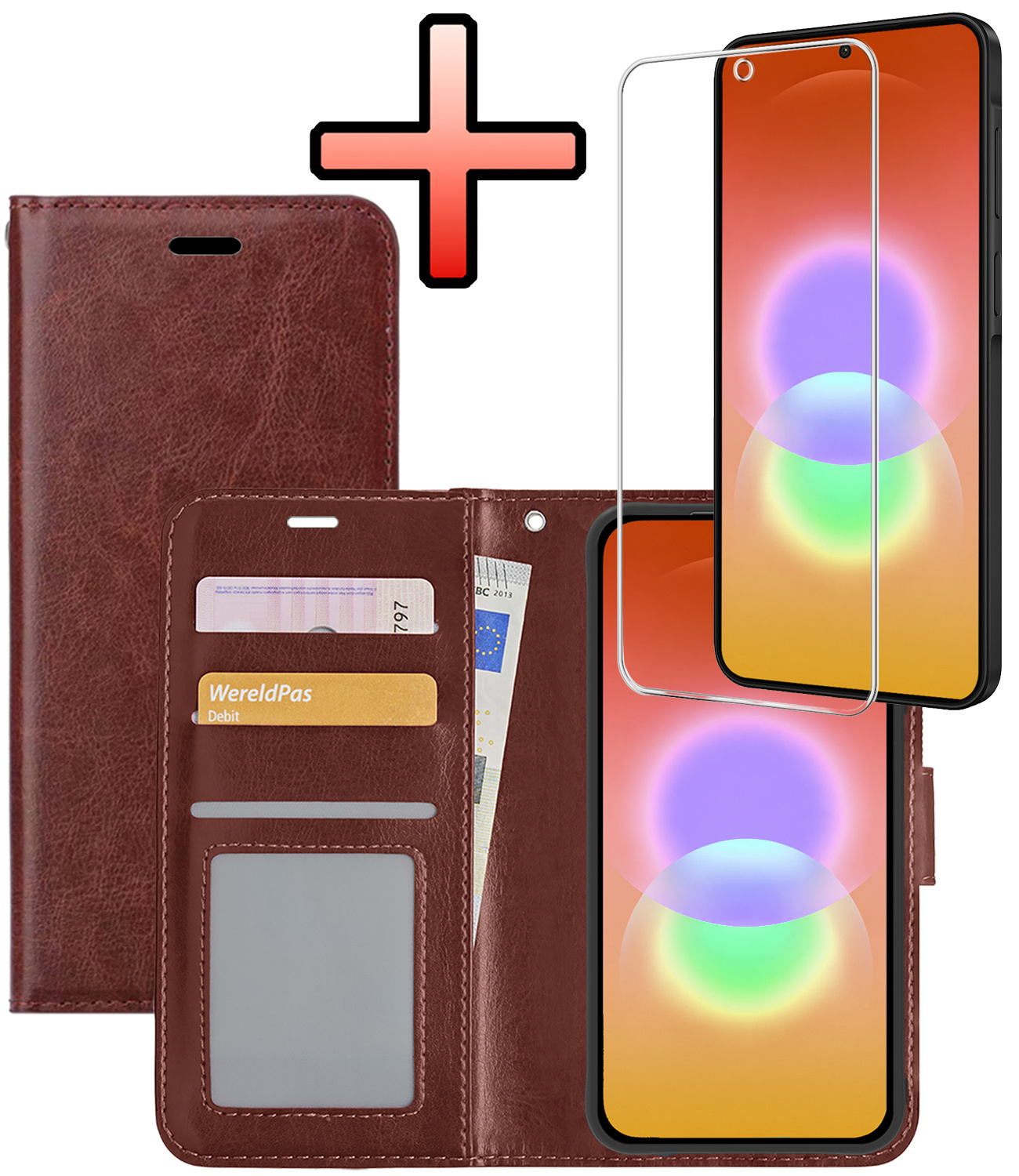 NoXx NoXx Samsung Galaxy A27 Hoesje Bookcase Met Screenprotector - Bruin