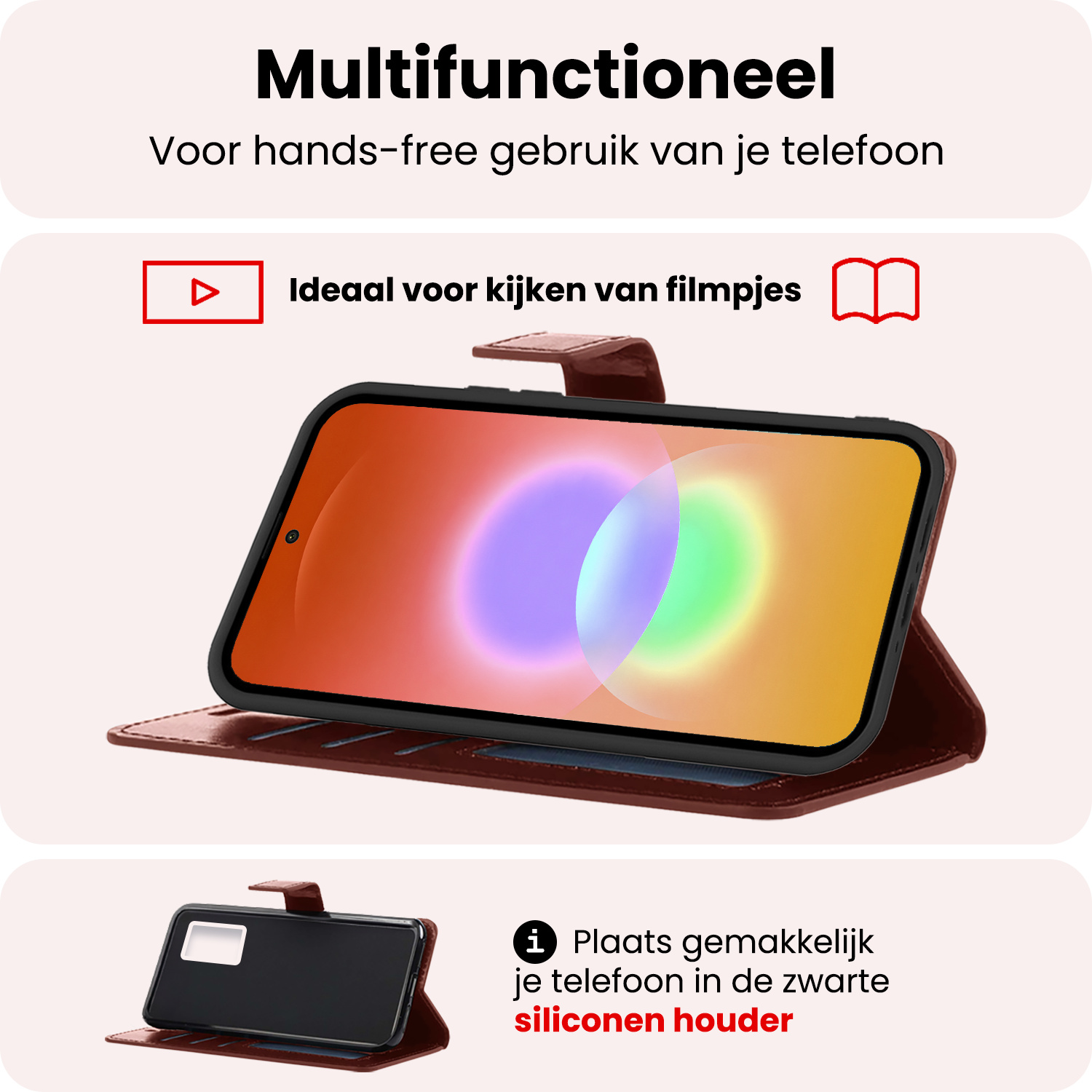 NoXx NoXx Samsung Galaxy A27 Hoesje Bookcase Met Screenprotector - Bruin
