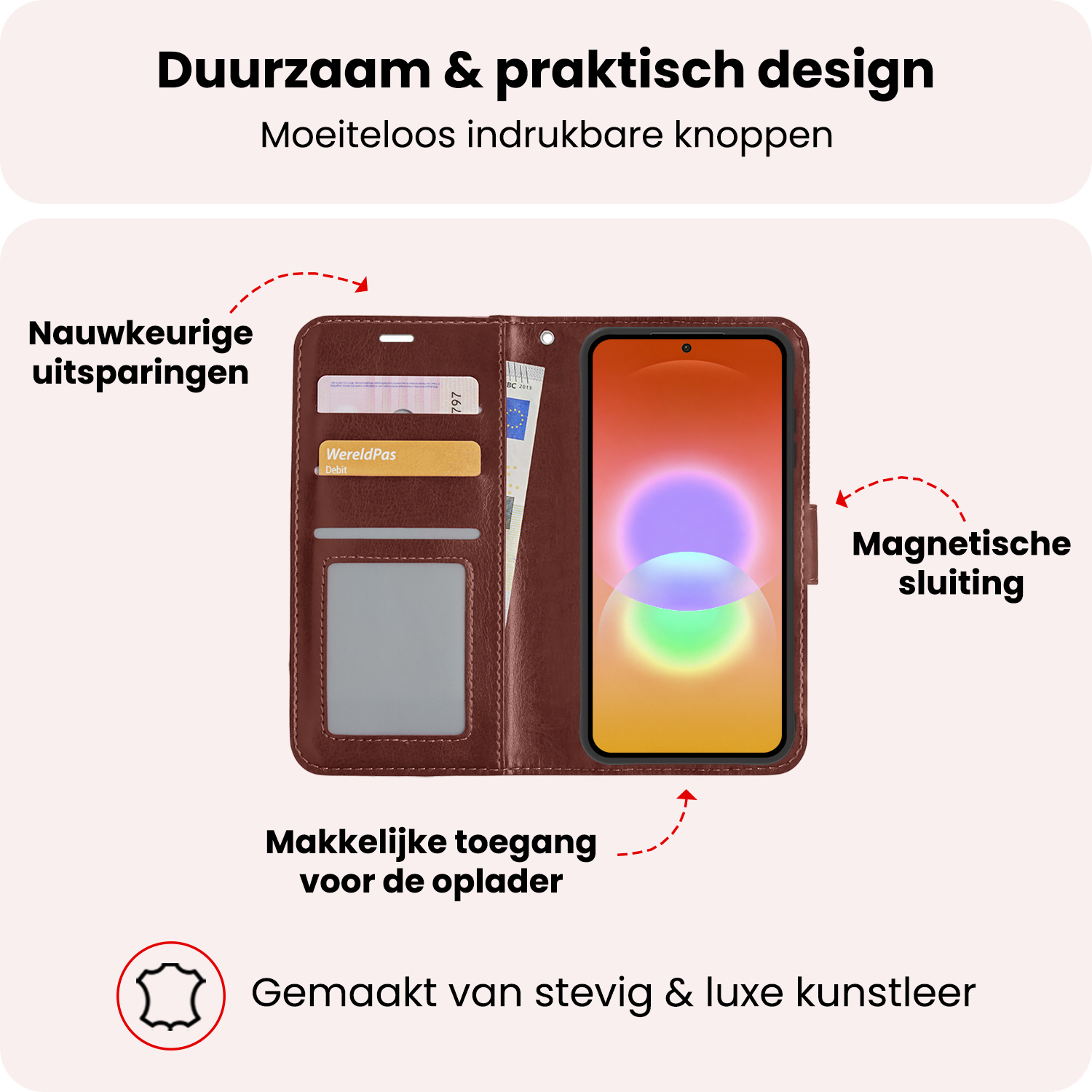 NoXx NoXx Samsung Galaxy A27 Hoesje Bookcase Met Screenprotector - Bruin