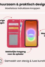NoXx NoXx Samsung Galaxy A27 Hoesje Bookcase Met Screenprotector - Donkerroze