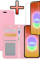NoXx NoXx Samsung Galaxy A27 Hoesje Bookcase Met Screenprotector - Lichtroze