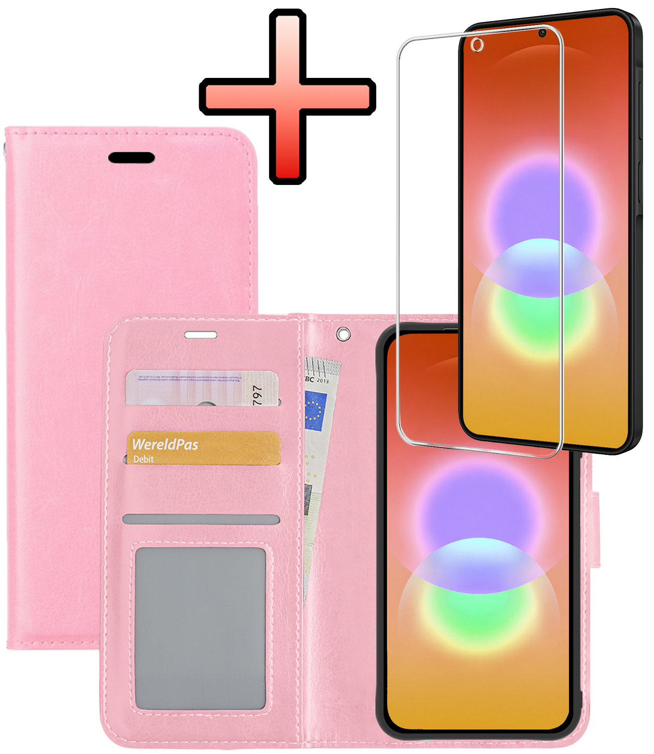 NoXx NoXx Samsung Galaxy A27 Hoesje Bookcase Met Screenprotector - Lichtroze