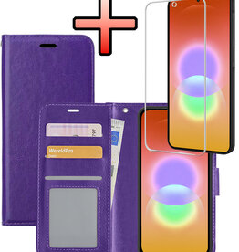 NoXx NoXx Samsung Galaxy A27 Hoesje Bookcase Met Screenprotector - Paars