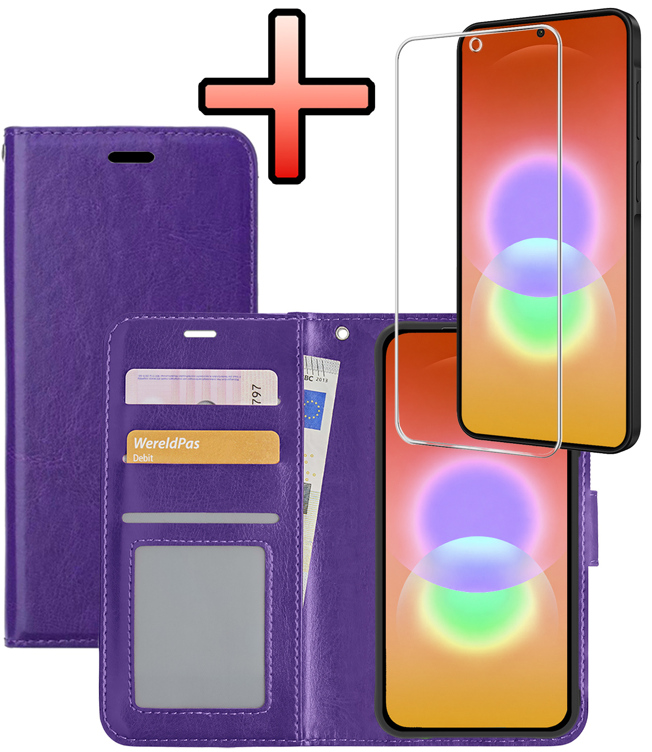NoXx NoXx Samsung Galaxy A27 Hoesje Bookcase Met Screenprotector - Paars