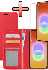 NoXx NoXx Samsung Galaxy A27 Hoesje Bookcase Met Screenprotector - Rood