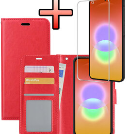 NoXx NoXx Samsung Galaxy A27 Hoesje Bookcase Met Screenprotector - Rood