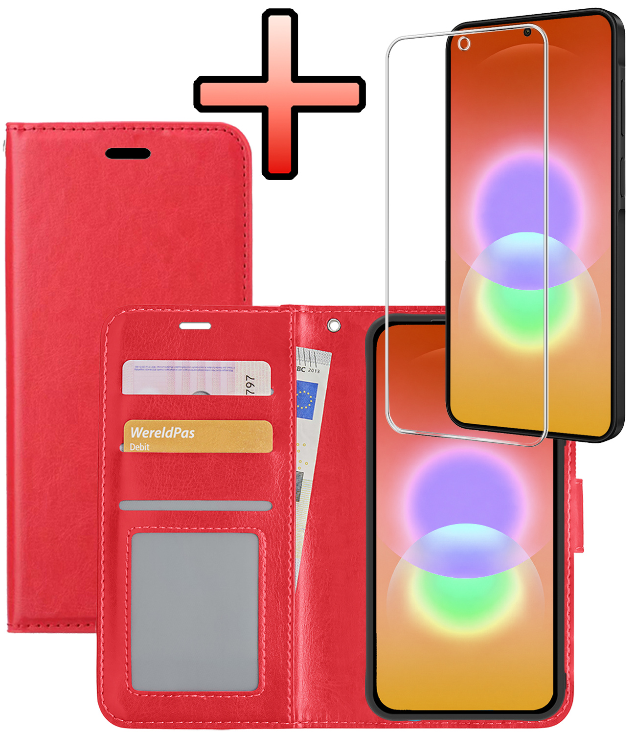 NoXx NoXx Samsung Galaxy A27 Hoesje Bookcase Met Screenprotector - Rood