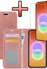 NoXx NoXx Samsung Galaxy A27 Hoesje Bookcase Met Screenprotector - Rose Goud