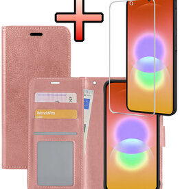 NoXx NoXx Samsung Galaxy A27 Hoesje Bookcase Met Screenprotector - Rose Goud