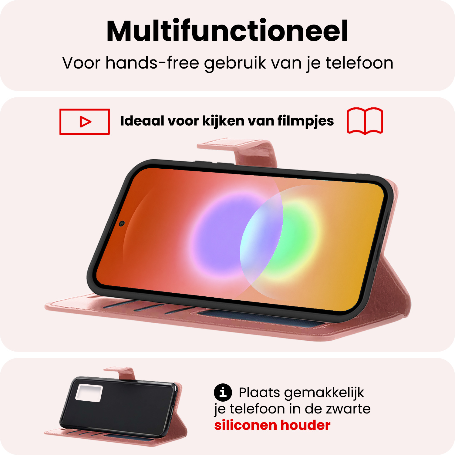 NoXx NoXx Samsung Galaxy A27 Hoesje Bookcase Met Screenprotector - Rose Goud