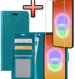 NoXx NoXx Samsung Galaxy A27 Hoesje Bookcase Met Screenprotector - Turquoise