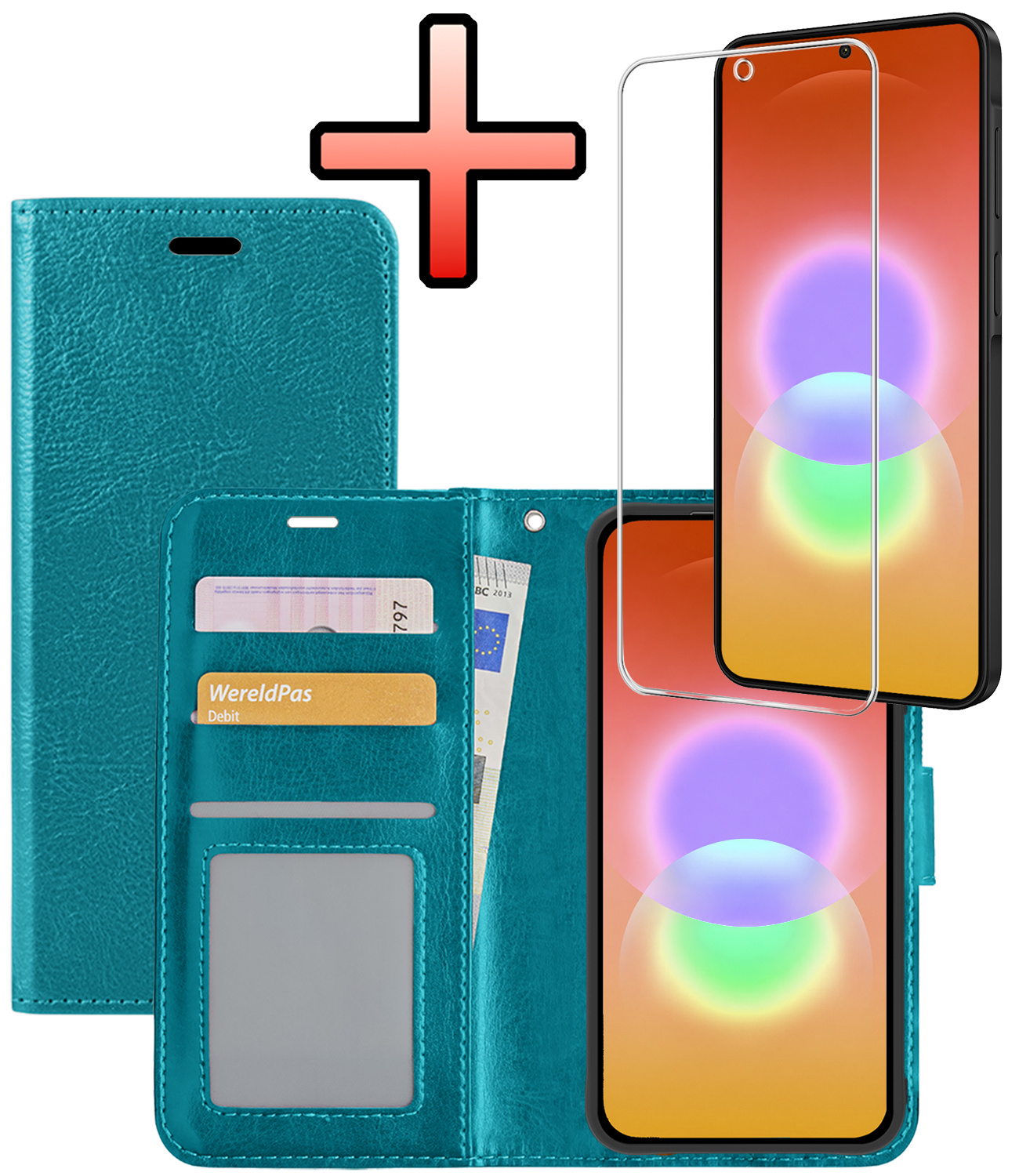 NoXx NoXx Samsung Galaxy A27 Hoesje Bookcase Met Screenprotector - Turquoise