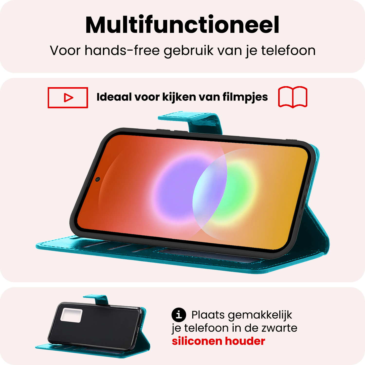 NoXx NoXx Samsung Galaxy A27 Hoesje Bookcase Met Screenprotector - Turquoise